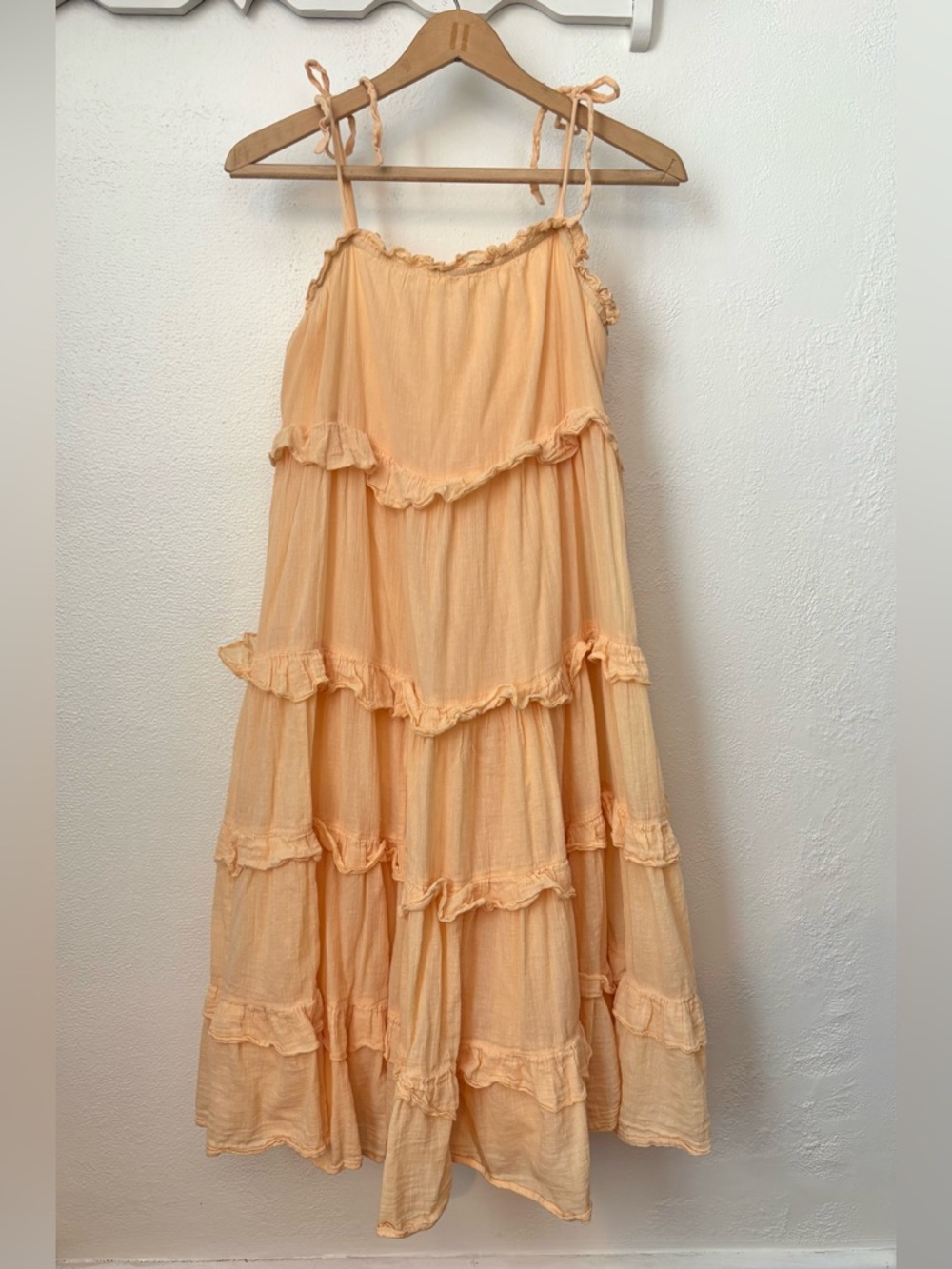 ASOS River Island Boho Tiered Mini Dress Peach Flowy Size 2